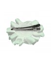 Pince crocodile coiffure de mariage fleur en froufrou de satin blanc