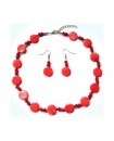 Parure ( collier + boucles d'oreilles )  nacre grise et perles a facettes translucide