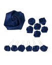 6 épingles à chignon  Roses en satin bleu pour le mariage