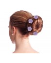 epingles de mariage fleur strass satin violet parme