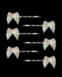 épingles à cheveux de mariage ivoire petits noeuds satin