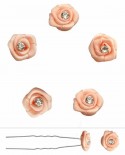 epingles de mariage fleur petites roses de satin et strass