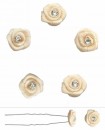 epingles de mariage fleur petites roses de satin et strass