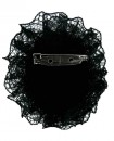 Broche dentelle noire strass rouge bronze gothique baroque