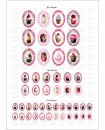 Images digitales cabochon cupcakes gourmandise sucrées rose - 48 Ovales