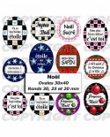 Fêtes de Noël - Images digitales cabochon thèmes 40 mixte rond ovale