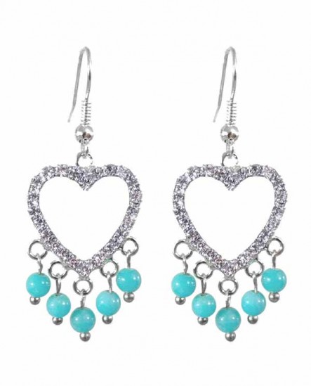 boucles d'oreilles coeur cristal