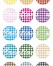 Carreaux vichy multicolore Images digitales cabochon Ronds ovales