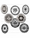 Motif dentelles noire et blanche Images cabochons Rond ovale