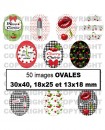 Images digitales cabochon Cerises Rouges - 50 Ronds