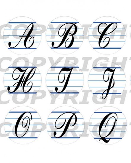 ALPHABET Initiales prénom scolaire Images digitales cabochon ronds