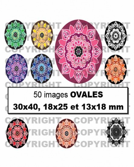 Mandalas Images digitales cabochon