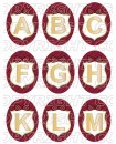 Alphabet or rouge bordeaux Images digitales cabochon