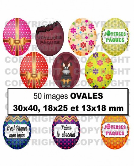 Oeuf de Pâques images digitales cabochons