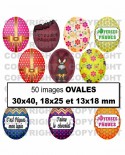 Oeuf de Pâques - 50 images digitales cabochons ovales