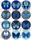 Noeuds papillons bleu Images digitales cabochon ronds