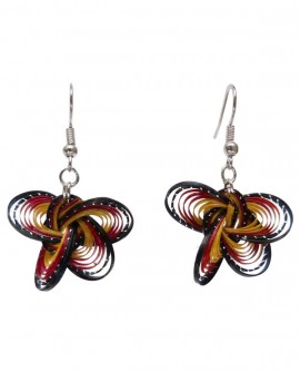 Boucles d'oreilles papillons bambou multicolore