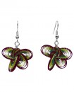 Boucles d'oreilles papillons bambou multicolore