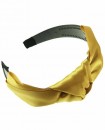 serre tête noeud satin jaune moutarde