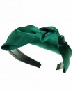 serre tête noeud satin vert émeraude