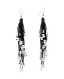grappe noir et blanc boucles d'oreilles