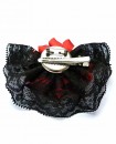 Dentelle et satin rouge et noir - Broche et Pince à cheveux