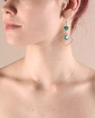  	boucles d'oreille losange argent et vert émeraude