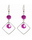 boucles d'oreille losange rose fuchsia
