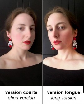 pin up passionnée, boucles d'oreilles aux roses rouge