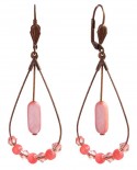 boucles d'oreilles goutte rose pêche