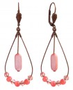 boucles d'oreilles goutte rose pêche