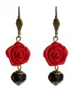 boucles d'oreilles rose rouge