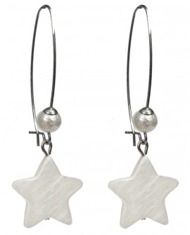 boucles d'oreilles étoiles blanches