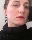 boucles d'oreilles fleurs noires en dentelle et cristal