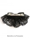 Pince a cheveux, noeud noir avec dentelle, inspiration gothique lolita