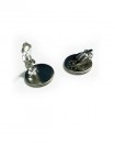 Boucles D'oreilles femme, rétro disque rond de nacre blanche, Clou ou  Clip oreilles non percées
