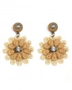 boucles d'oreilles clou fleurs légères beige crème