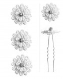 épingles à chignon, fleurs de dentelle blanche et strass, coiffure de mariage