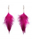 Boucles d'oreilles plumes rose fuchsia très légères