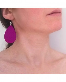 Boucles d'oreilles grandes gouttes violettes
