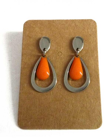 Boucles d'oreilles petite goutte orange