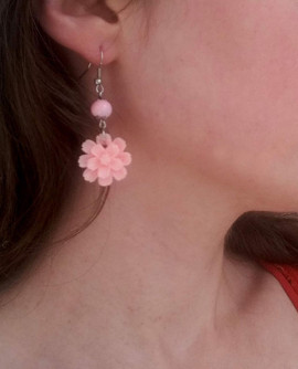 Fleurs rose pastel - boucles d'oreilles légères