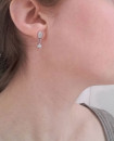 Boucles d'oreilles Puces goutte et cristal rond