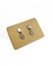 Boucles d'oreilles Puces goutte et cristal rond