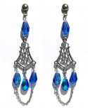 Boucles d'oreilles baroques gouttes bleu roi