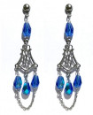 Boucles d'oreilles baroque gouttes bleu roi