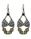 Boucles d'oreilles baroques noeud papillon carreaux vichy