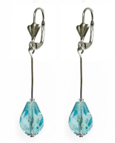 Boucles d'oreilles goutte bleu clair
