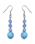 Boucles d'oreilles  en porcelaine bleu ciel