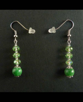 Boucles d'oreilles pendantes vertes